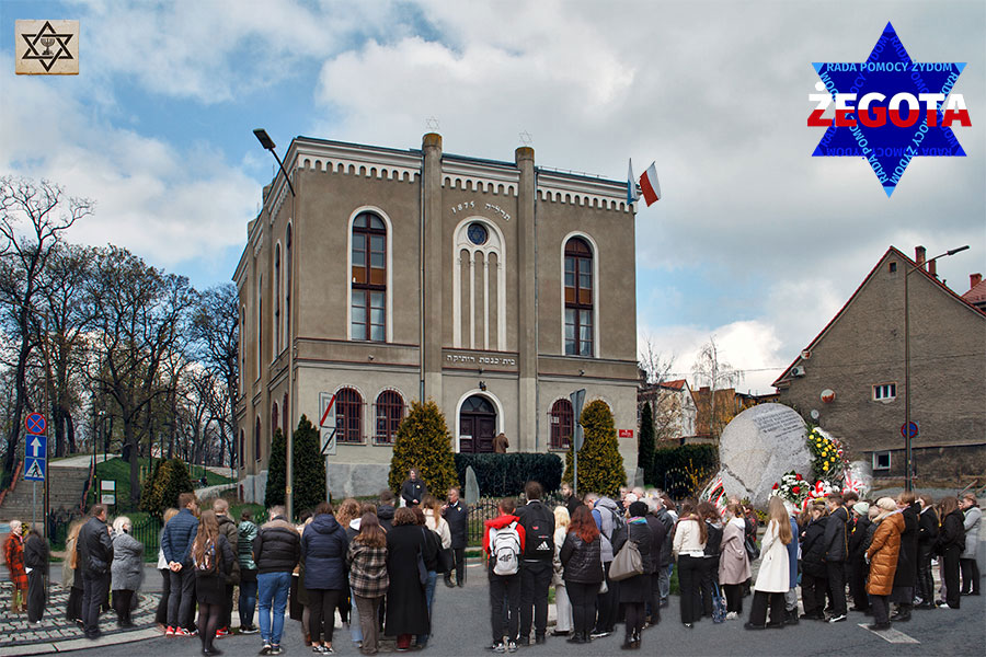 80. rocznica wybuchu powstania w getcie warszawskim, obchody w Dzieroniowie - 19.04.2022.