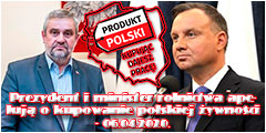 Prezydent i minister rolnictwa apelują o kupowanie polskiej żywności – 06.04.2020.