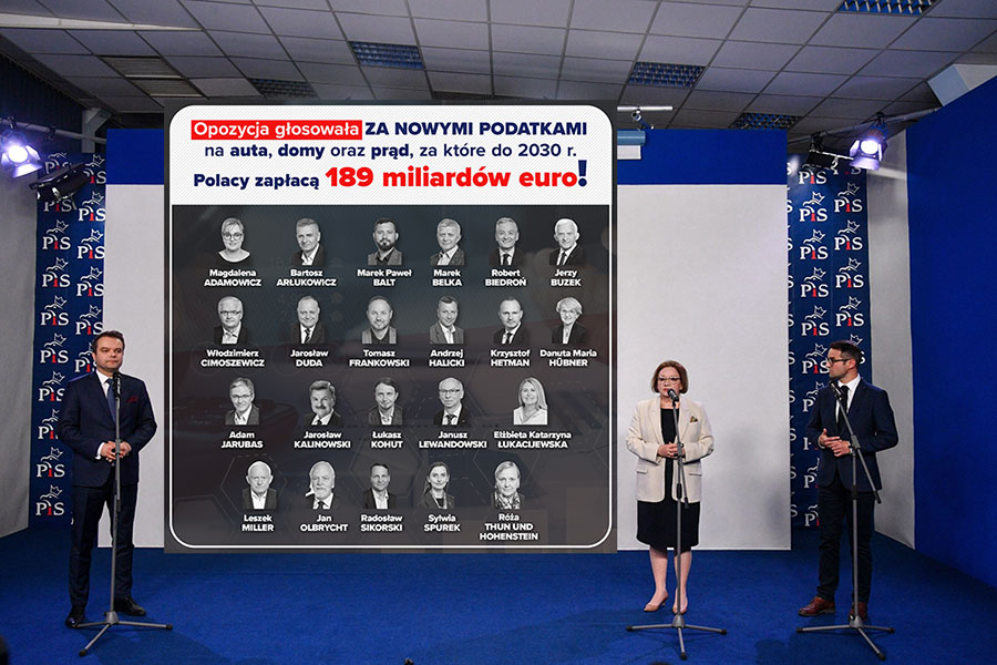Konferencja PiS: Zaoenia Fit For 55 nie do przyjcia - 21.04.2023.