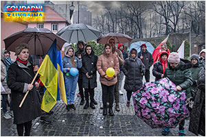 Pokojowa manifestacja poparcia dla Ukrainy na dzieroniowskim rynku - 31.03.2022.



