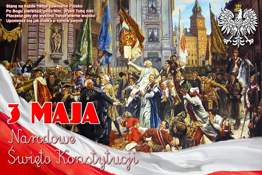 232. rocznica uchwalenia Konstytucji 3 Maja, 
obchody w Dzieroniowie - 03.05.2023.