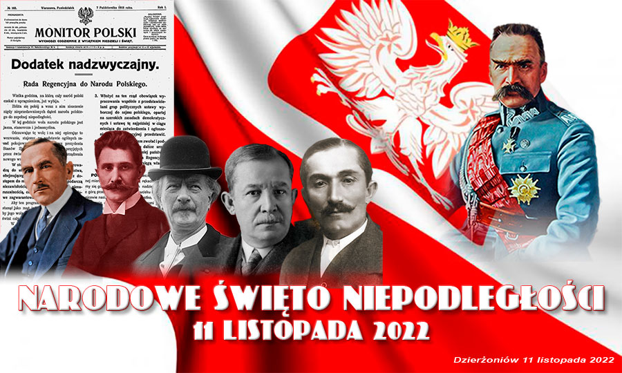 11 listopada - Narodowe wito Niepodlegoci. Uroczystoci w Dzieroniowie - 11.11.2022.