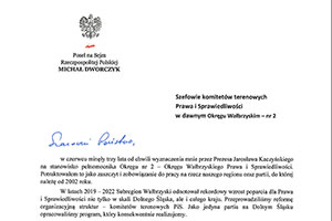 Poegnanie Michaa Dworczyka, penomocnika PiS Okrgu Wabrzyskiego - 15.07.2022.