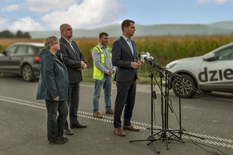 Realizacja projektu Trasa Sudecka - budowa obwodnicy Dzieroniowa - 12.10.2023.