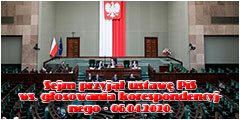 Sejm przyj projekt PiS ws. wyborw prezydenckich – 06.04.2020.