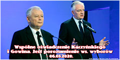 Wsplne owiadczenie Kaczyskiego i Gowina - 06.05.2020.